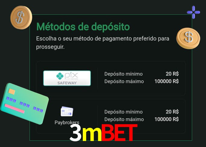 O cassino 3mbet oferece uma grande variedade de métodos de pagamento